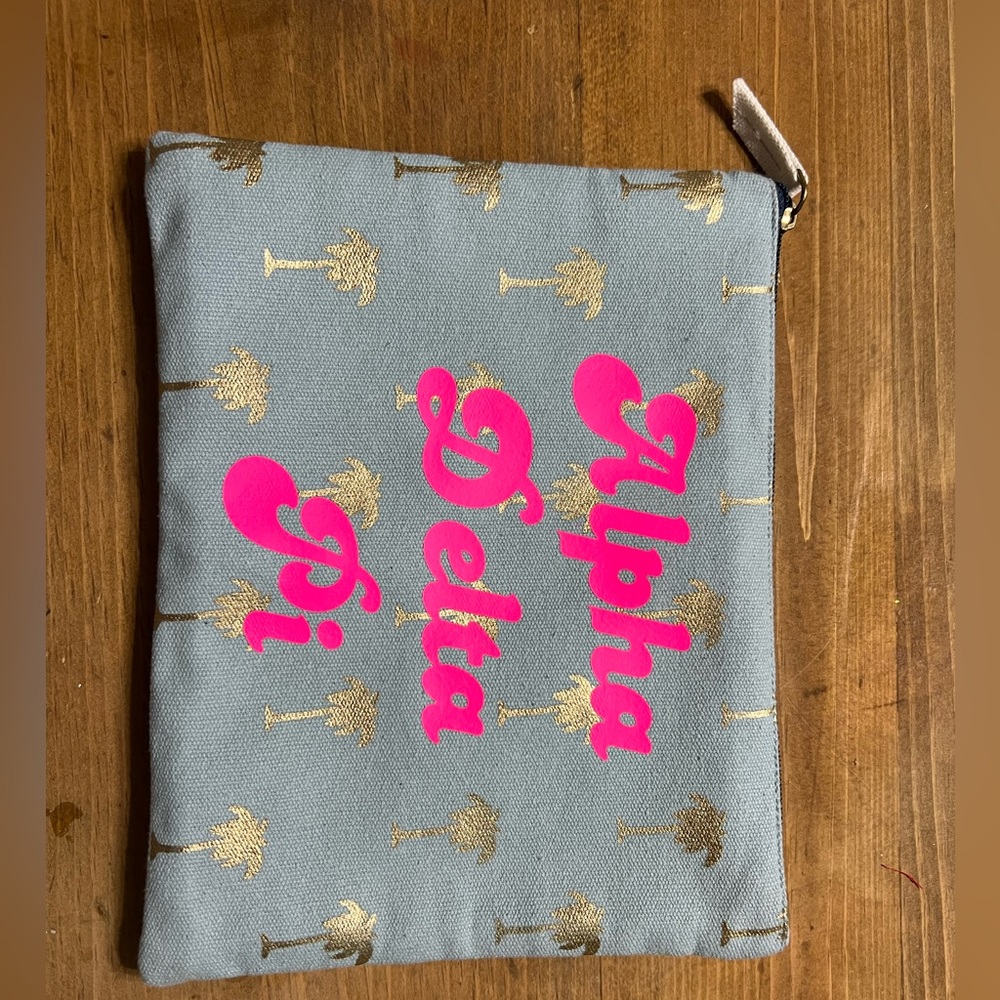 Alpha Delta Pi sorority makeup bag
